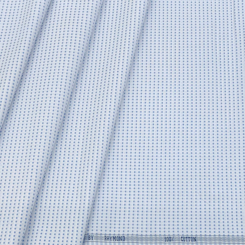 Shirt Fabric Raymond Giza Cotton Dotted Colour Blue N White