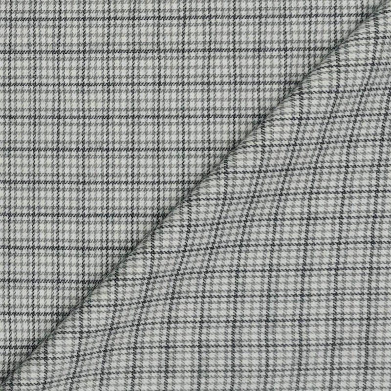 Warm Shirt Fabric Ocm Mix Check Colour Black N Light Grey