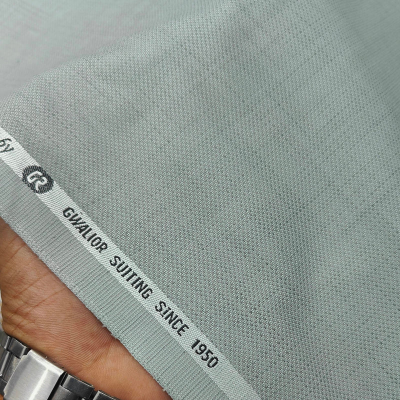 Trouser Fabric Gr Gwalior Poly Viscose Textured Colour Greenish Silver