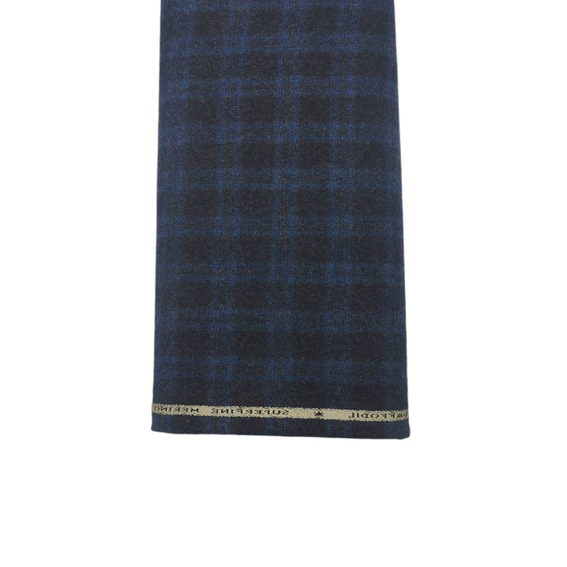 OCM 100% Fine Count Wool Check Tweed Blazer Fabric Colour Black