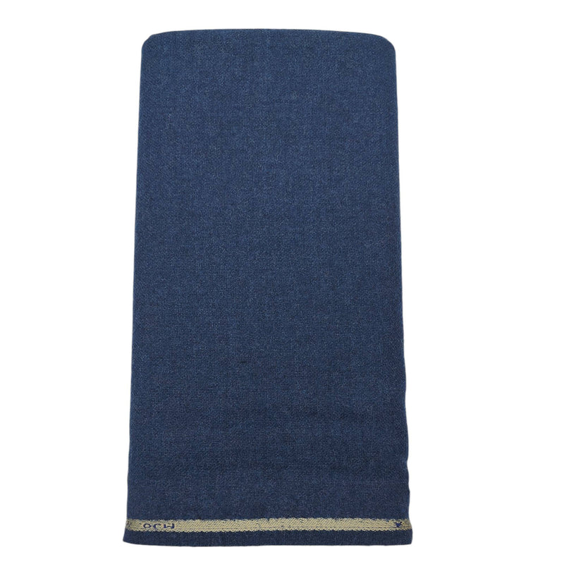 OCM 100% Wool self Textured Tweed Blazer Fabric Colour ink Blue