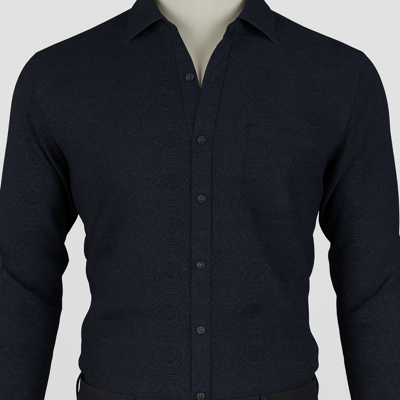 Shirt Fabric Soktas 100% Cotton Jacquard Colour Resolution Blue