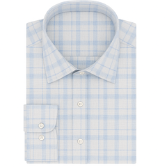 Shirt Fabric Soktas Giza Cotton Mix Check With Jacquard Colour Blue N White