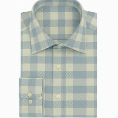 Shirt Fabric Soktas Giza Cotton Broad Check With Jacquard Colour Beige N Grey