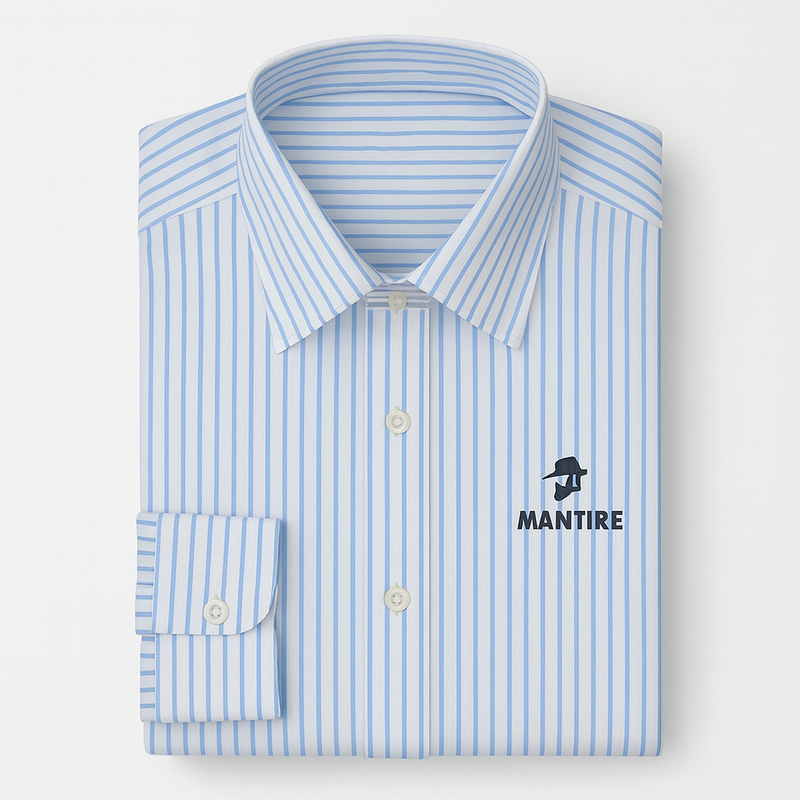 Shirt Fabric Soktas 100/1 Giza Cotton Lining Colour Blue N White