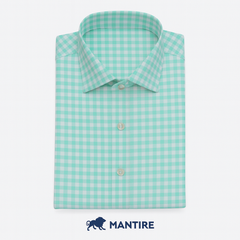 Shirt Fabric Soktas Giza Cotton Check Colour Pistachio Green