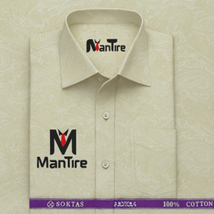 Shirt Fabric Soktas 100% Cotton Jacquard Colour Parchment Beige