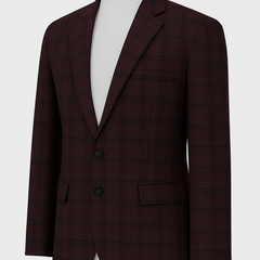 Tweed Blazer Fabric Raymond Wool Blended Broad Check Colour Plum Purple