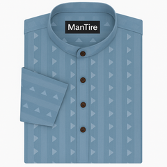 Shirt n Kurta Fabric Stiff Pure Cotton Dobby Premium Colour Glaucous Blue