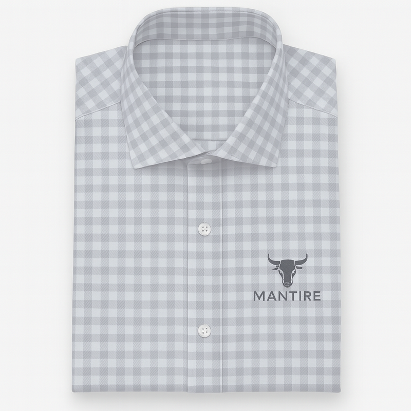 Shirt Fabric Soktas Giza Cotton Check Colour Light Grey N White