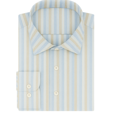 Shirt Fabric Soktas Giza Cotton Zig Zag Lining Colour Sky Blue N White