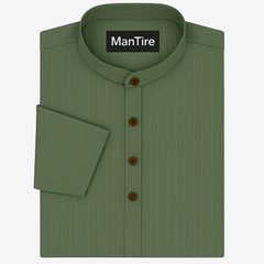 Shirt n Kurta Fabric Stiff Pure Cotton Broad Lining With Dobby Premium Colour Swamp Green