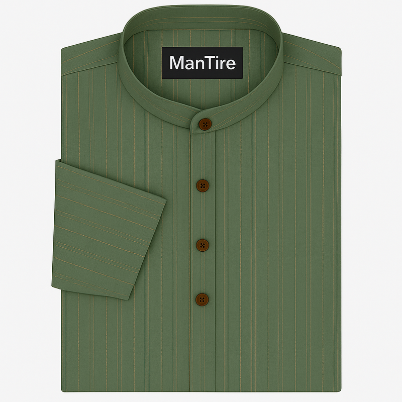 Shirt n Kurta Fabric Stiff Pure Cotton Broad Lining With Dobby Premium Colour Swamp Green