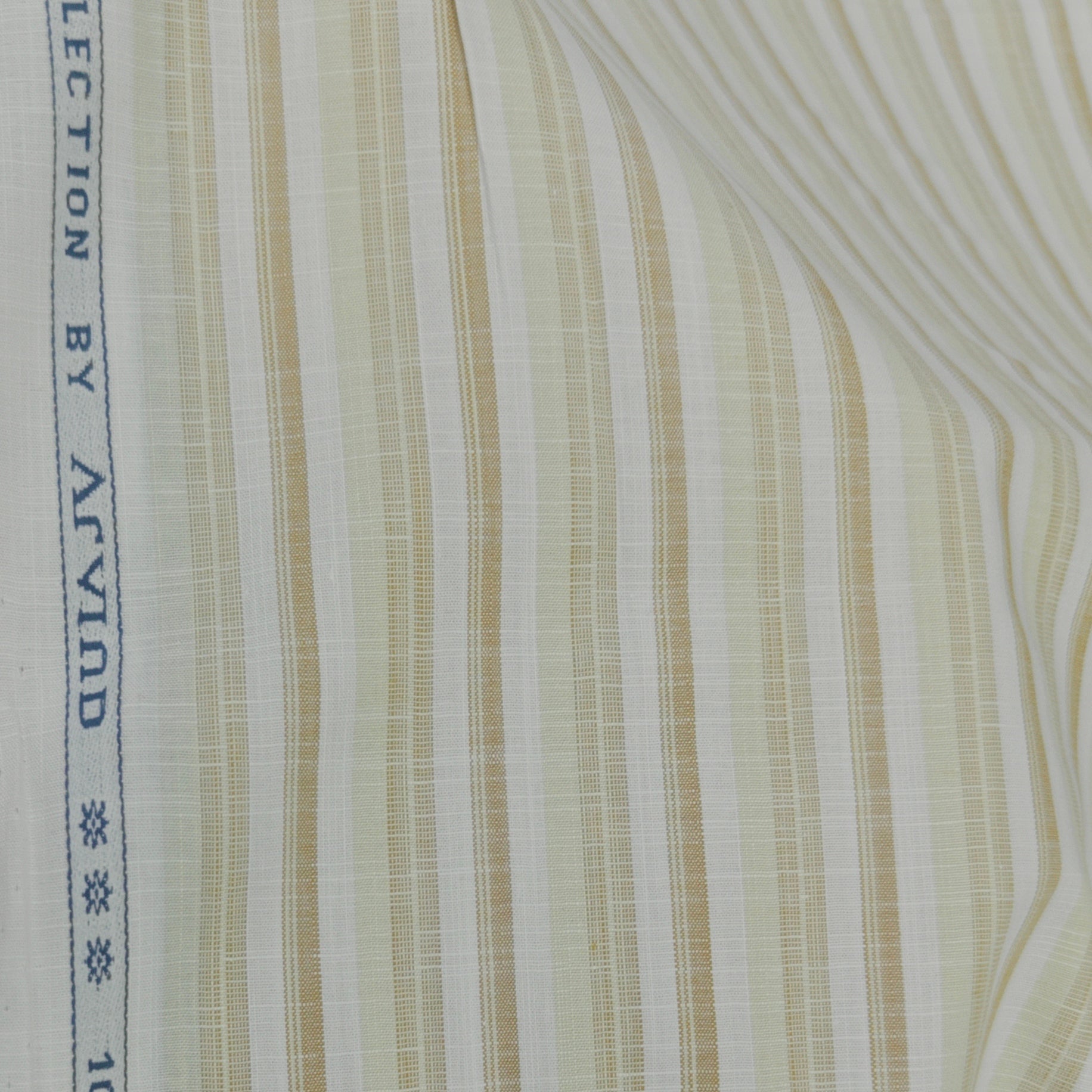 Shirt Fabric Arvind 100% Pure Cotton Multi Lining Colour Green, Brown
