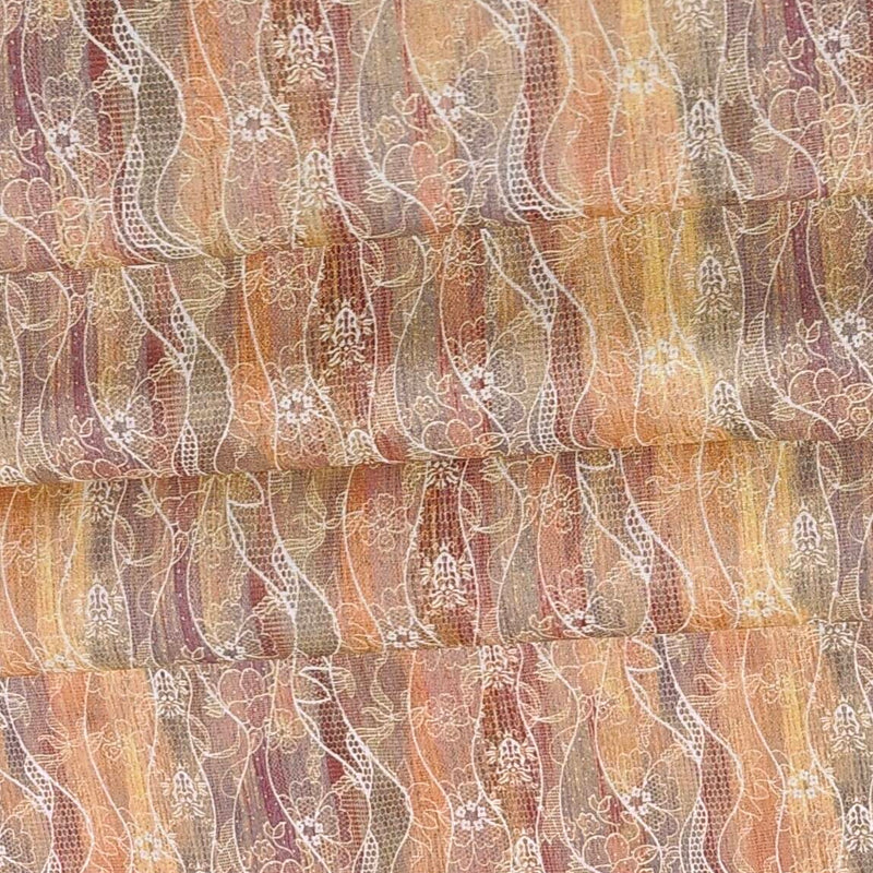 Navsari Stiff Pure Cotton Premium Digital Printed Kurta Fabric For Men Colour Orange