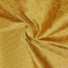 ManTire Men's Designer Silk Digital Printed Kurta Fabric Colour Mustard Yellow