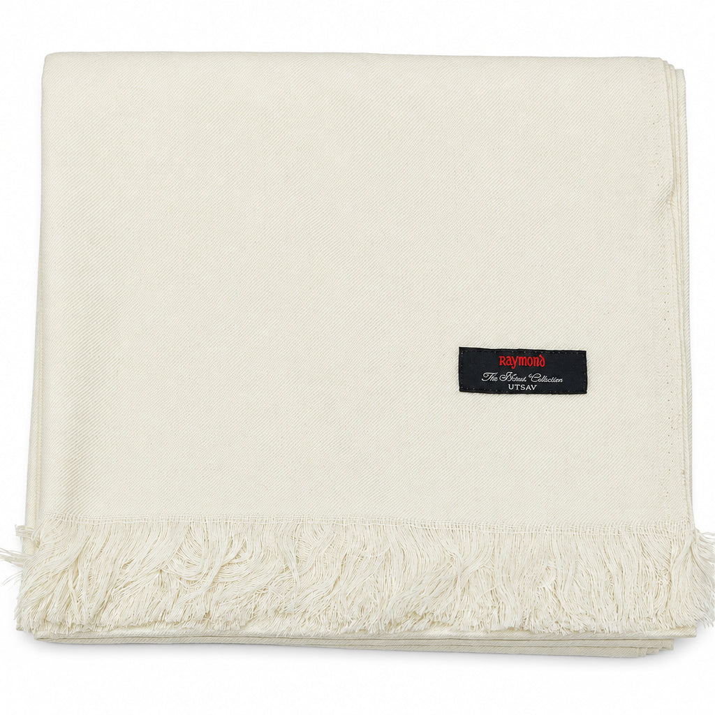 Raymond Pure Wool Light weight Shawl Lohi Utsav Color Cream