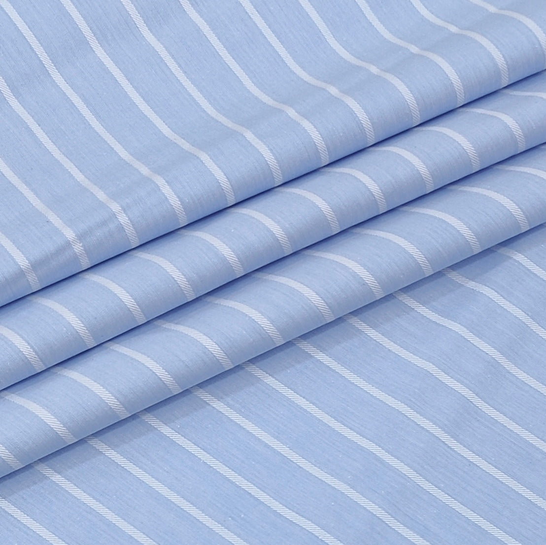 Shirt Fabric Arvind 100% Pure Cotton Pencil Stripes Colour Light Blue