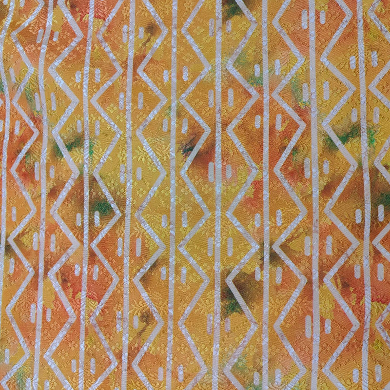 ManTire Men's Designer Digital Printed Jacquard Kurta Fabric Colour Chrome Yellow