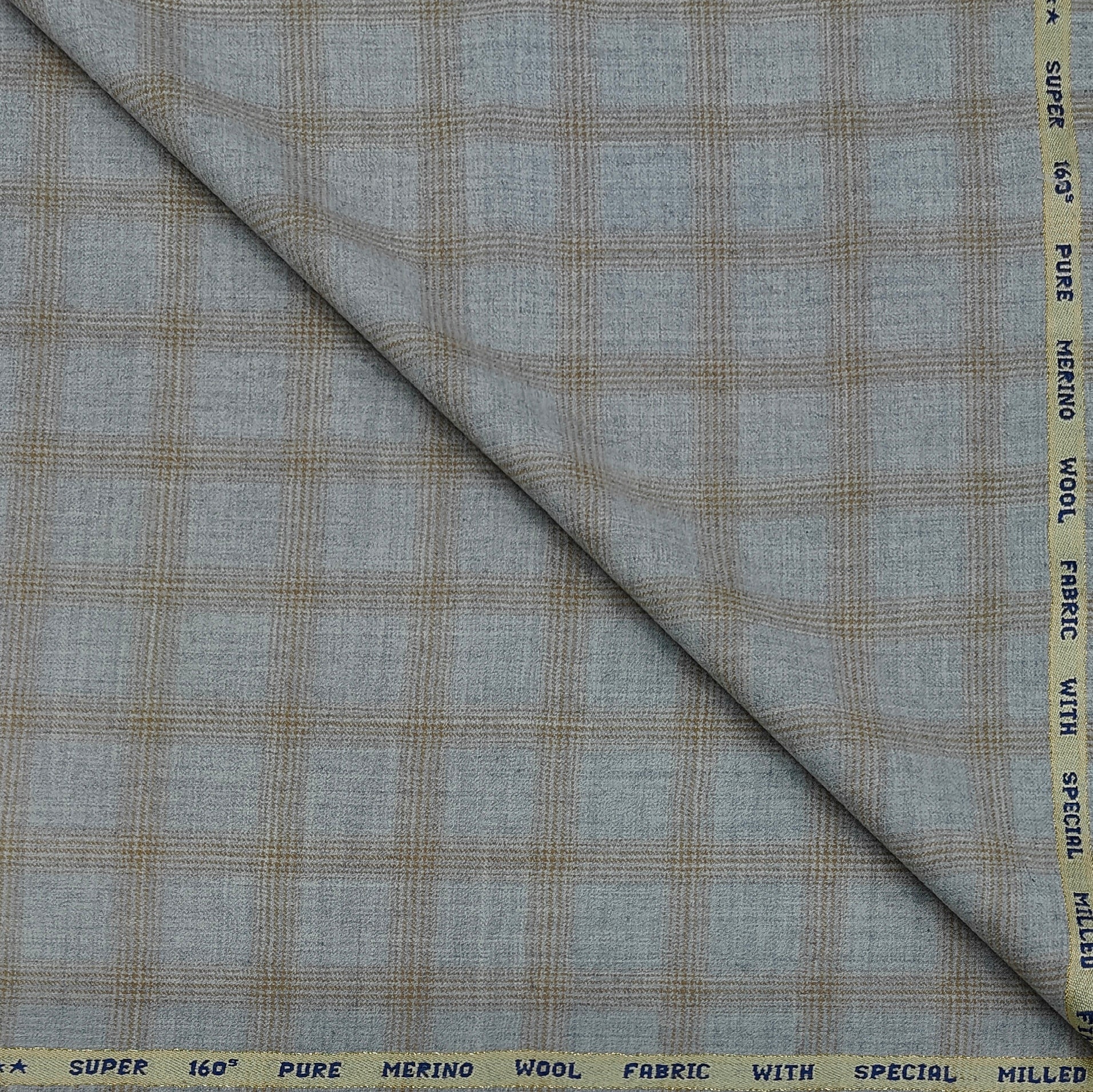 Raymond Super 160s count 100% Wool Tweed Broad Check Blazer Fabric Colour Smoke Grey