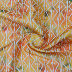 ManTire Men's Designer Digital Printed Jacquard Kurta Fabric Colour Chrome Yellow