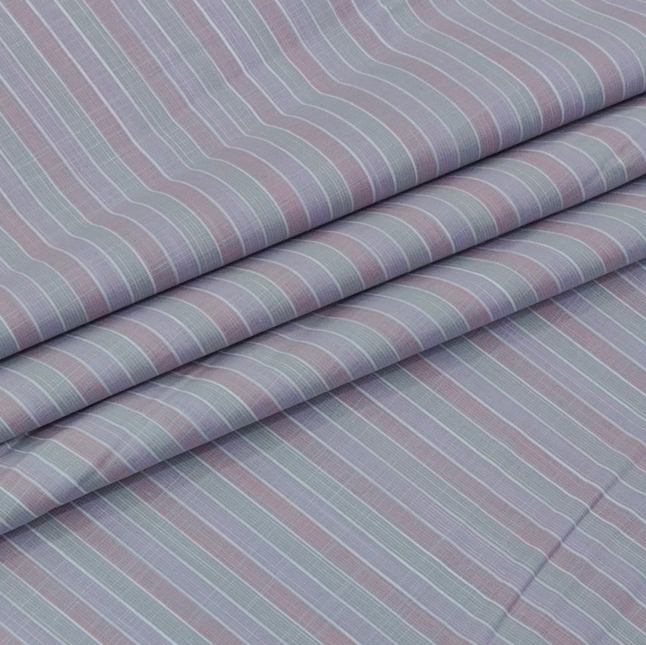 Shirt Fabric Arvind 100% Pure Cotton Candy Stripes Colour Dusty Lavender