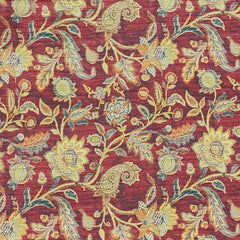 ManTire Men's Designer Silk Golden Digital Printed Kurta Fabric Colour Maroon