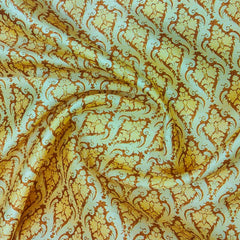 ManTire Men's Designer Silk Digital Printed Kurta Fabric Colour Sunglow Yellow