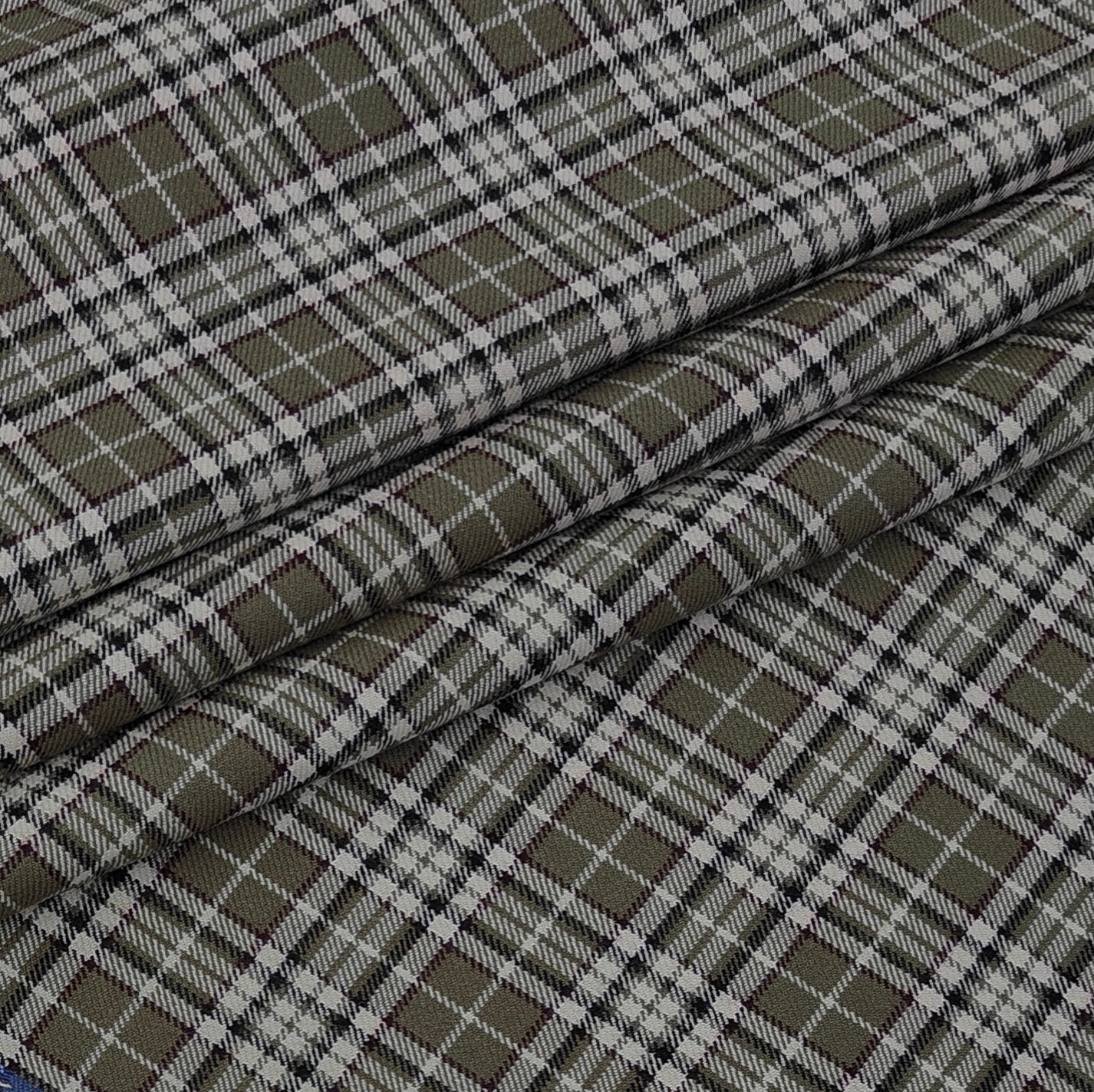 Warm Shirt Fabric Reid N Taylor Tartan Check Colour Greenish Dry Moss Brown