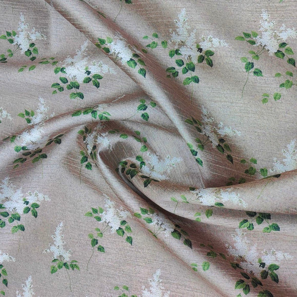 ManTire Men's Designer Silk Digital Printed Kurta Fabric Colour Floral Green