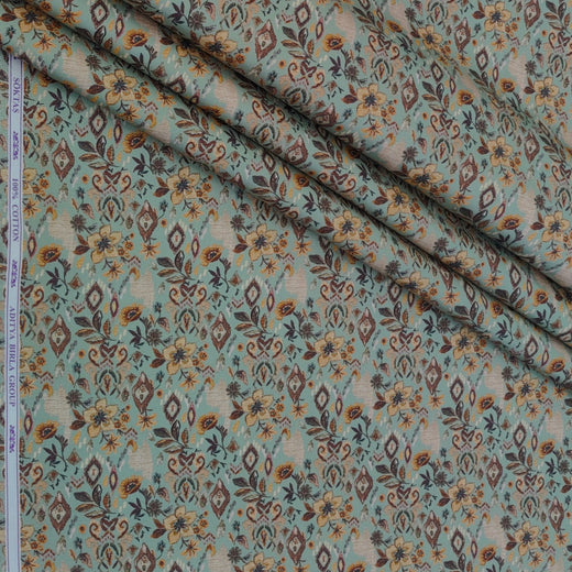 Shirt Fabric Soktas Finest 60s Giza Cotton Digital Print Colour Seafoam Green