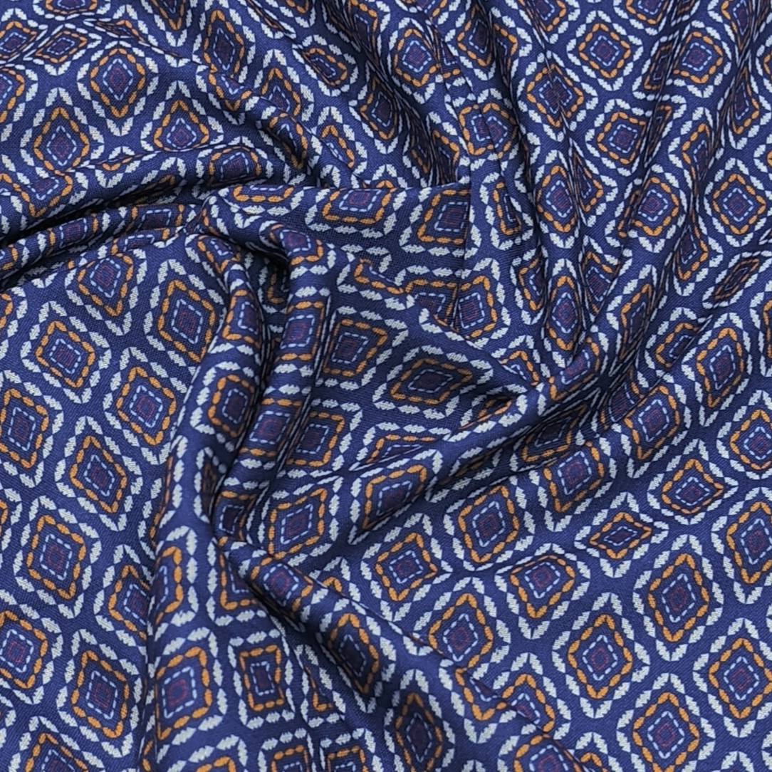 Mantire Special Wrinkle Free Digital Printed Shirt Fabric Colour Dark Blue