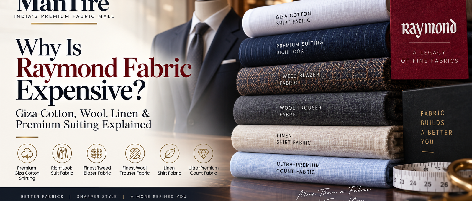 Why Is Raymond Fabric Expensive? Giza Cotton, Wool, Linen & Premium Suiting Explained