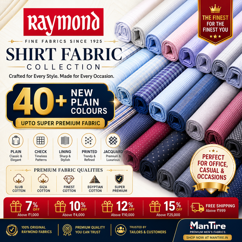 Raymond Giza Cotton Plain Shirt Fabric Collections