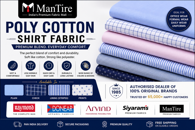 Poly Cotton Shirt Fabric