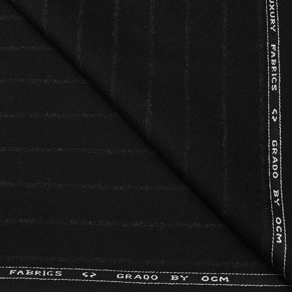 Tweed Blazer Fabric OCM Wool Blended Broad Lining Colour Black