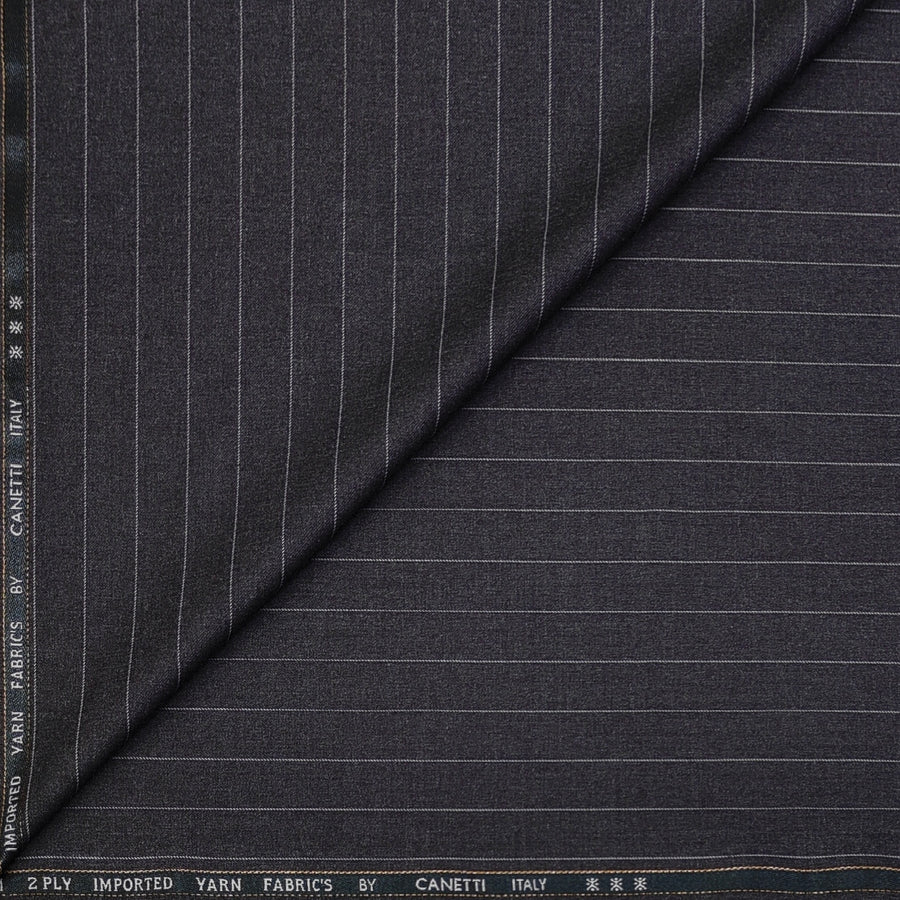 Canetti Italy Luxury 2Ply TR Broad Stripes Suiting Fabric Colour Blured Purple