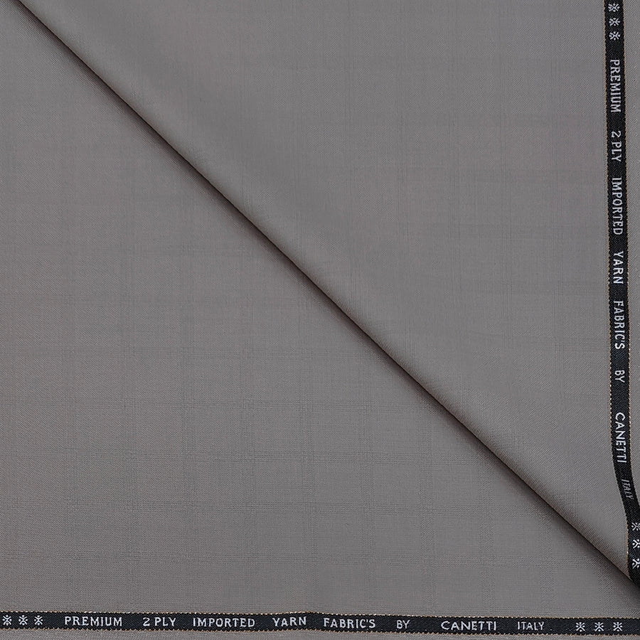 Canetti Italy Luxury 2Ply TR Check Suiting Fabric Colour Blanched Brown