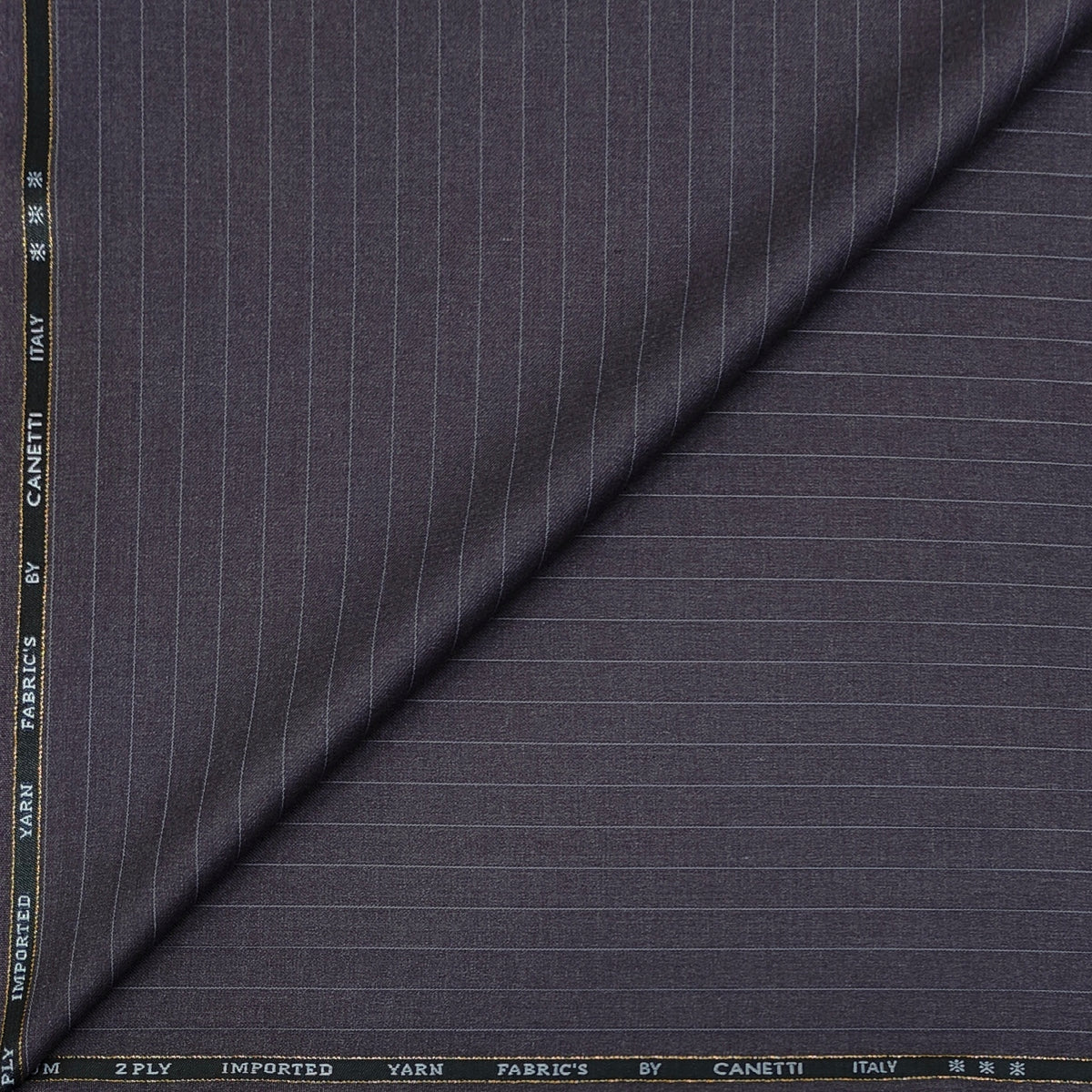 Canetti Italy Luxury 2Ply TR Fine Stripes Suiting Fabric Colour Faded Purple