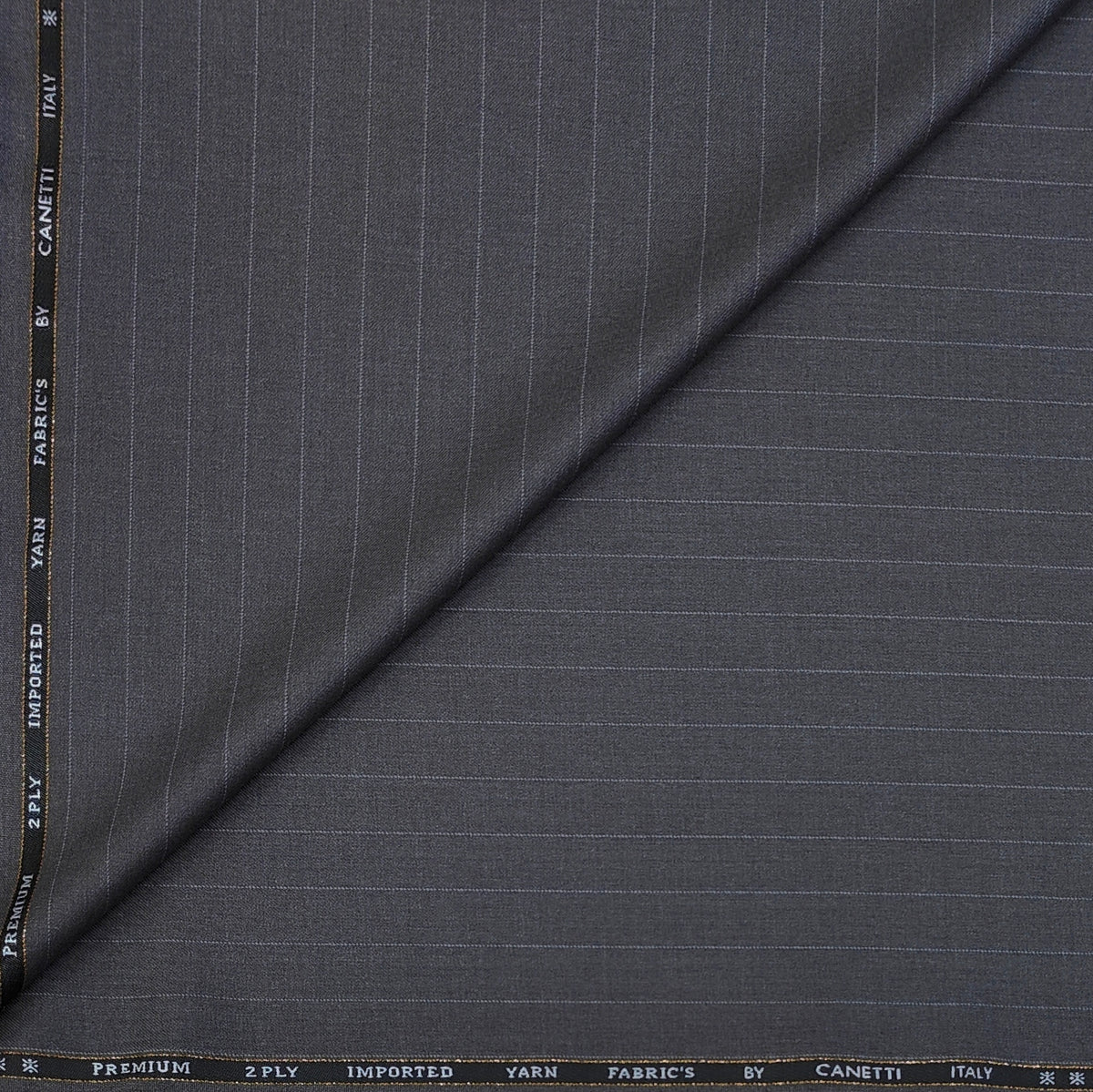 Canetti Italy Luxury 2Ply TR Broad Stripes Suiting Fabric Colour Desert Greyish Purple