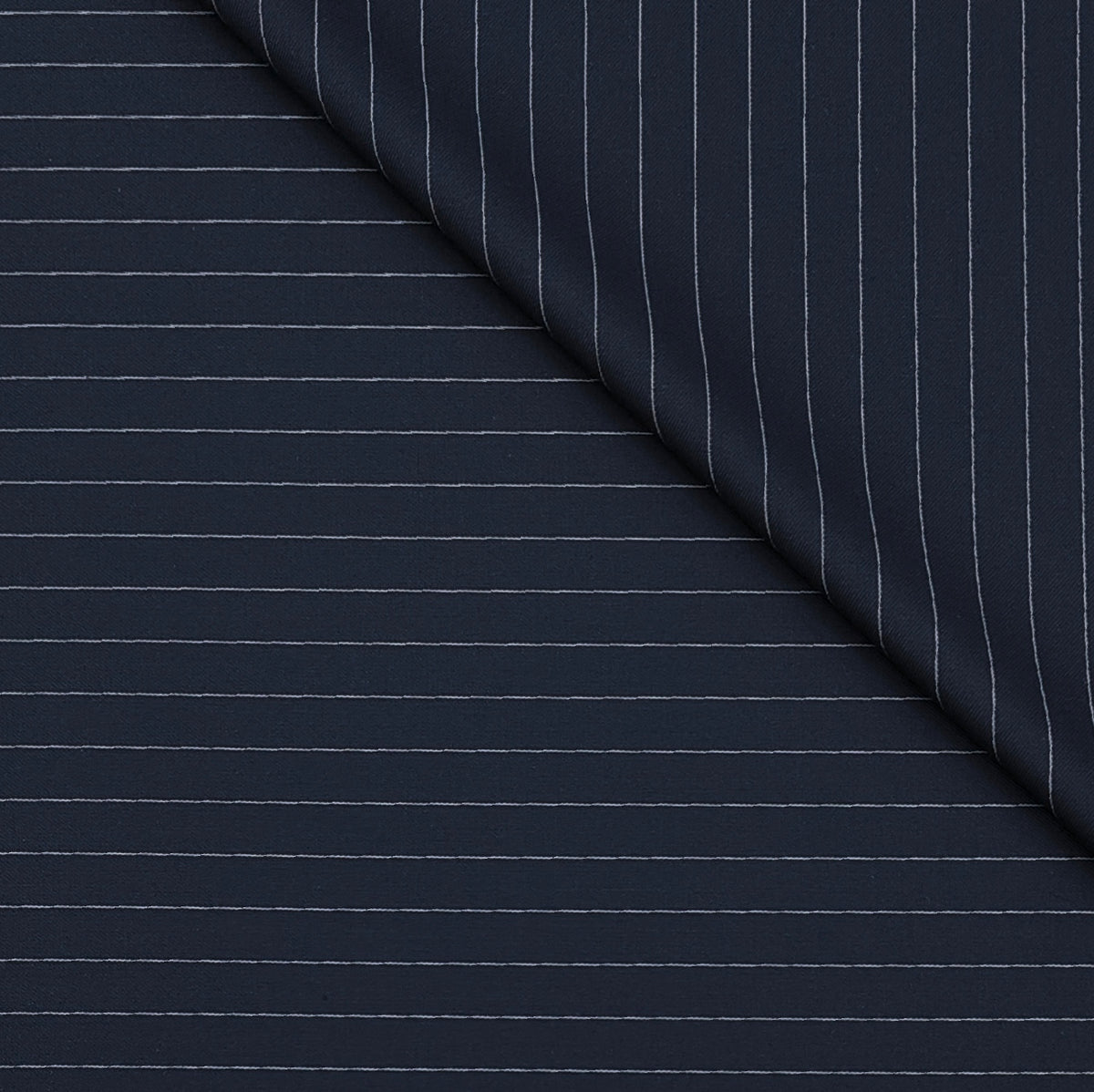 Canetti Italy Luxury 2Ply TR Fine Stripes Suiting Fabric Colour Midnight Blue
