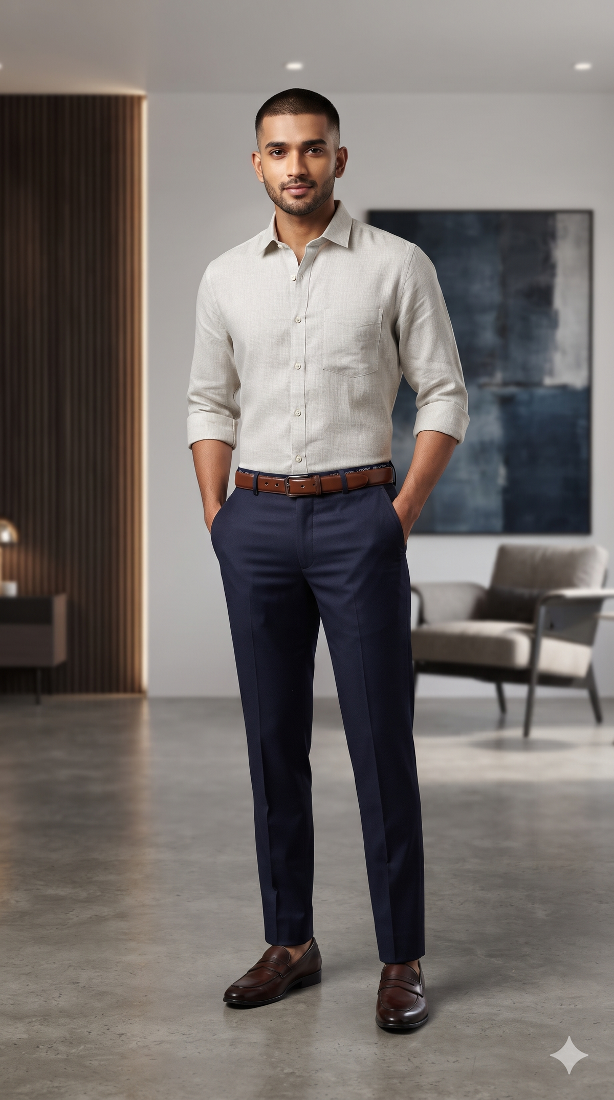 Trouser Fabric Raymond 4Way Stretchable Premium Plain Color Dark Blue