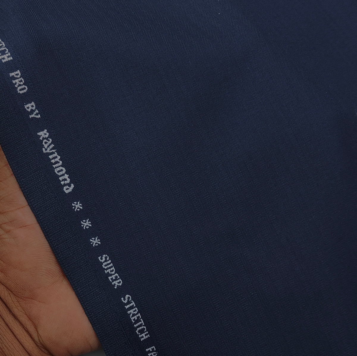 Trouser Fabric Raymond 4Way Stretchable Premium Pencil Stripes Color Berry Blue