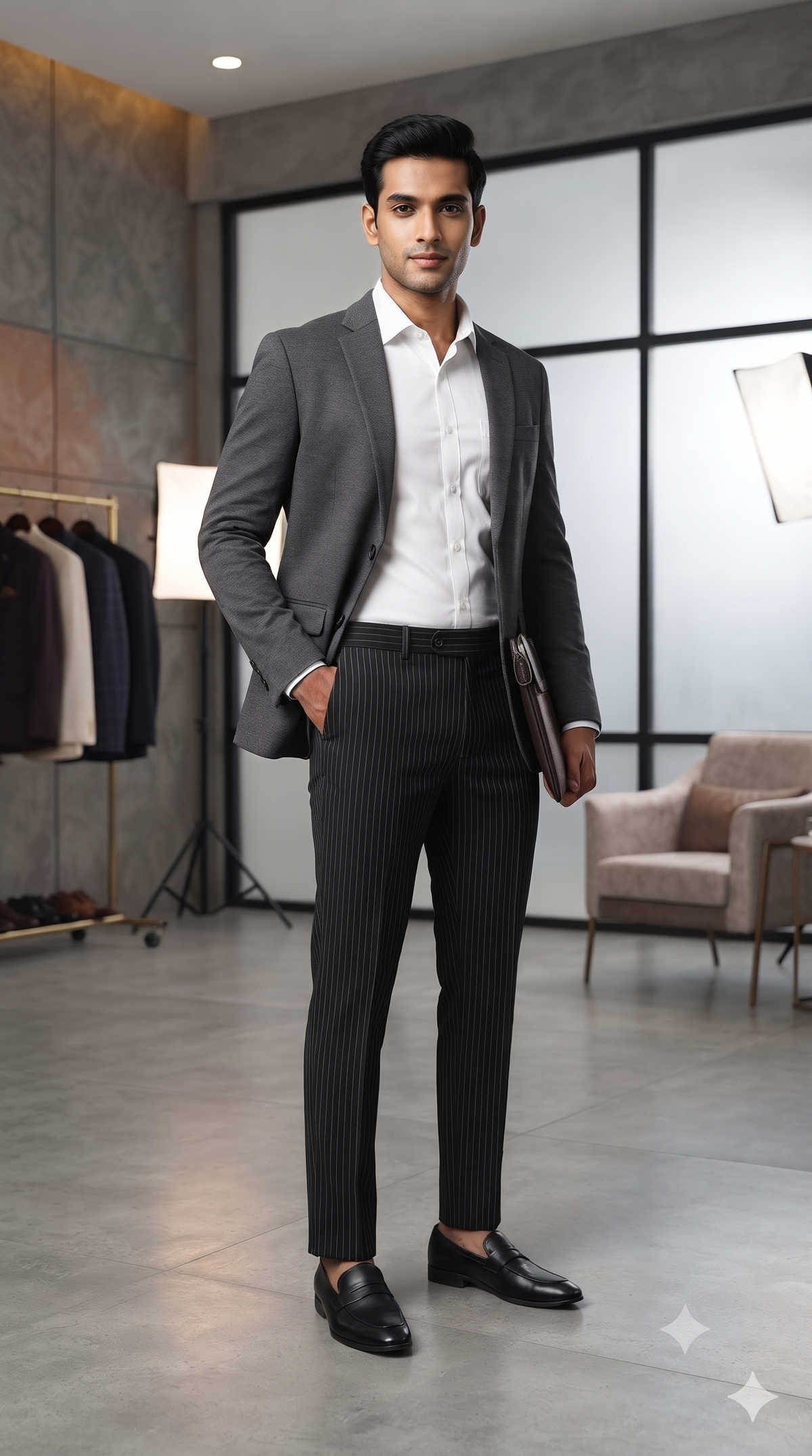 Trouser Fabric Raymond 4Way Stretchable Premium Lining Color Black