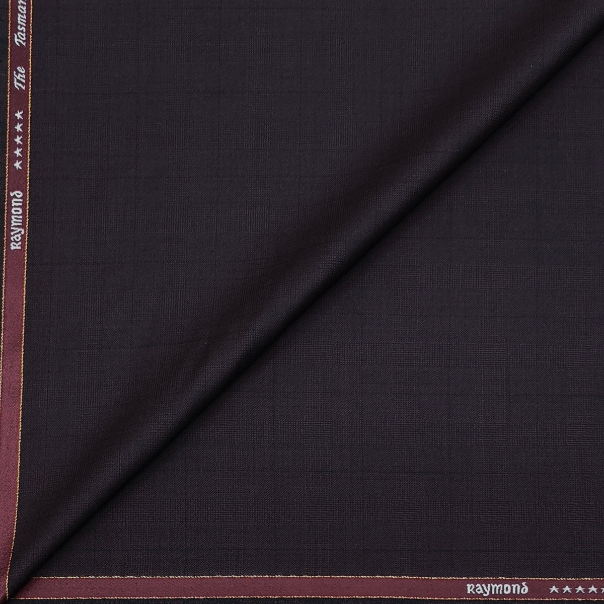 Raymond Exotic Premium Super 130s Count 70% wool Broad Check Suiting Fabric Colour Plum Wine