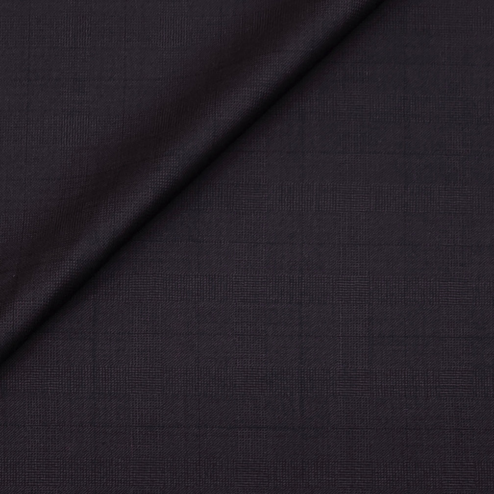 Raymond Exotic Premium Super 130s Count 70% wool Broad Check Suiting Fabric Colour Plum Wine