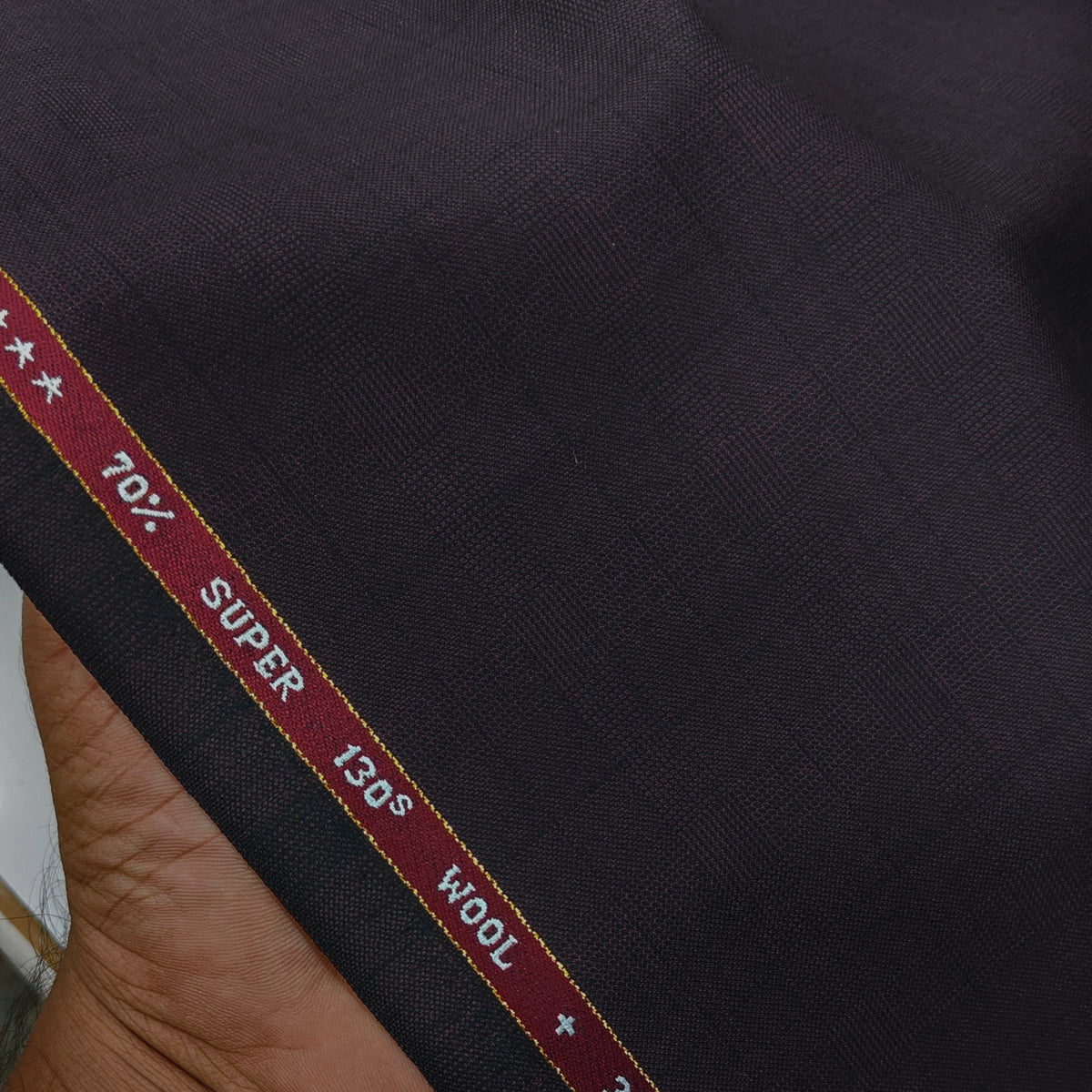 Raymond Exotic Premium Super 130s Count 70% wool Broad Check Suiting Fabric Colour Plum Wine
