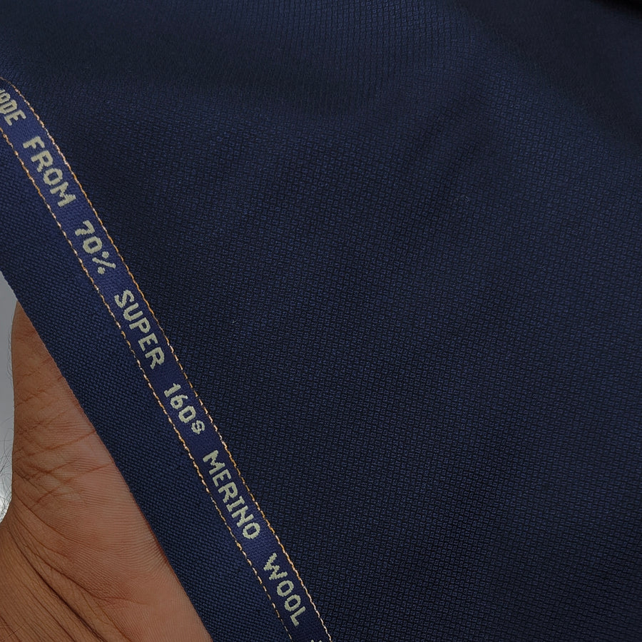 Raymond Exotic Premium Super 160s Count 70% wool Dobby Suiting Fabric Colour Dark Blue