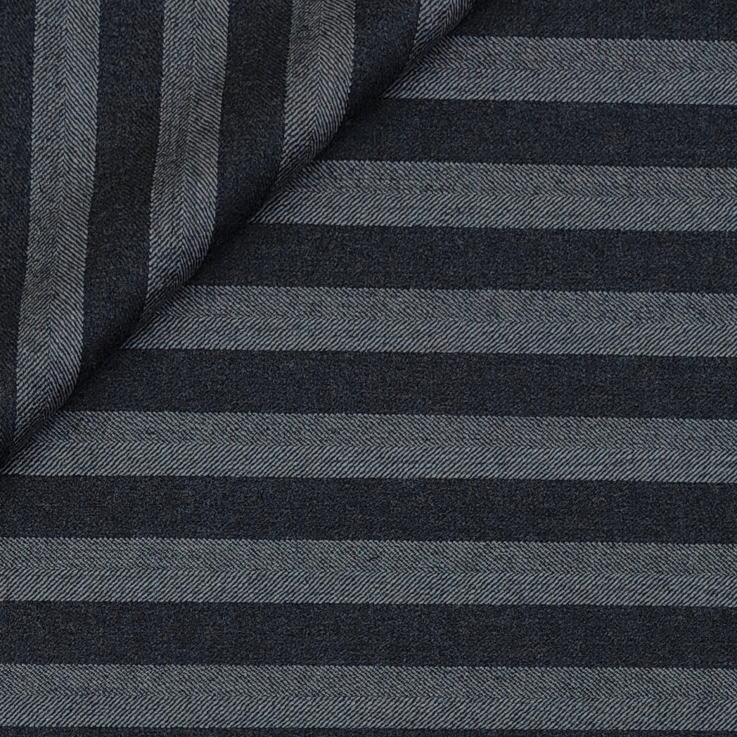 Tweed Blazer Fabric Raymond 100% Wool Patta Stripes With Hereingbone Colour Grey
