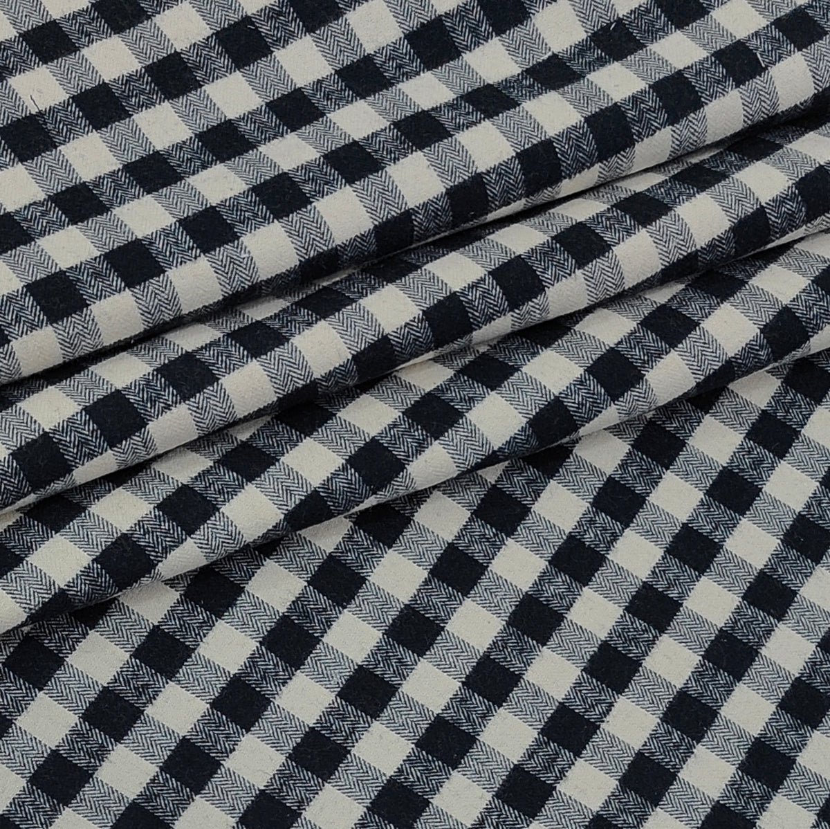 Warm Shirt Fabric Raymond Windowpane Check Colour Black N Off White